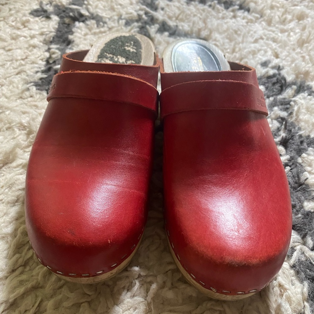 Swedish Hasbeen red Swedish Husband clog
